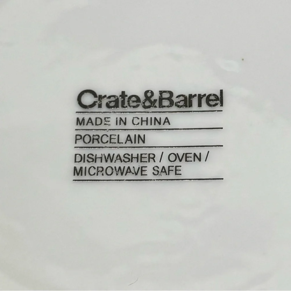 Crate & Barrel Maxie White Porcelain 6